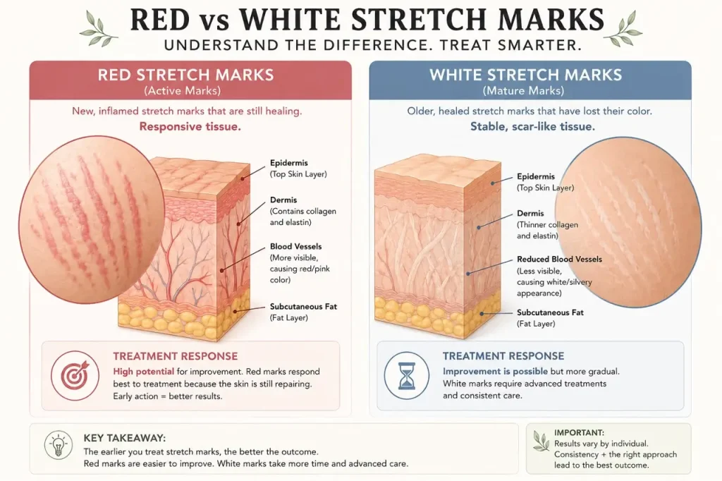 Red vs white comparison illustration