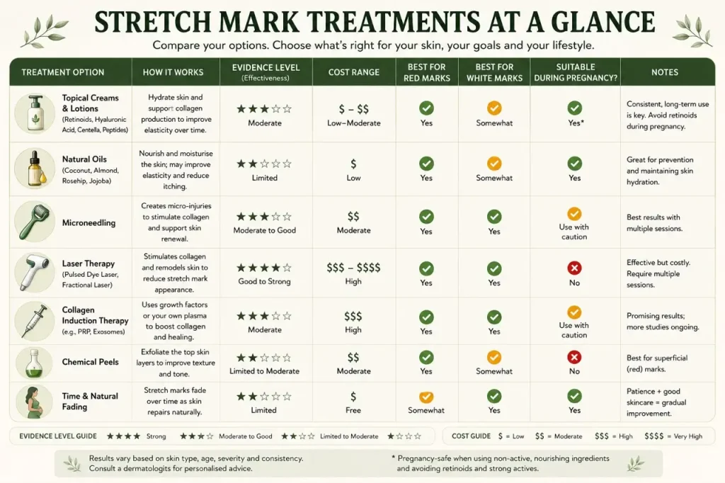 Treatments at a glance — overview comparison