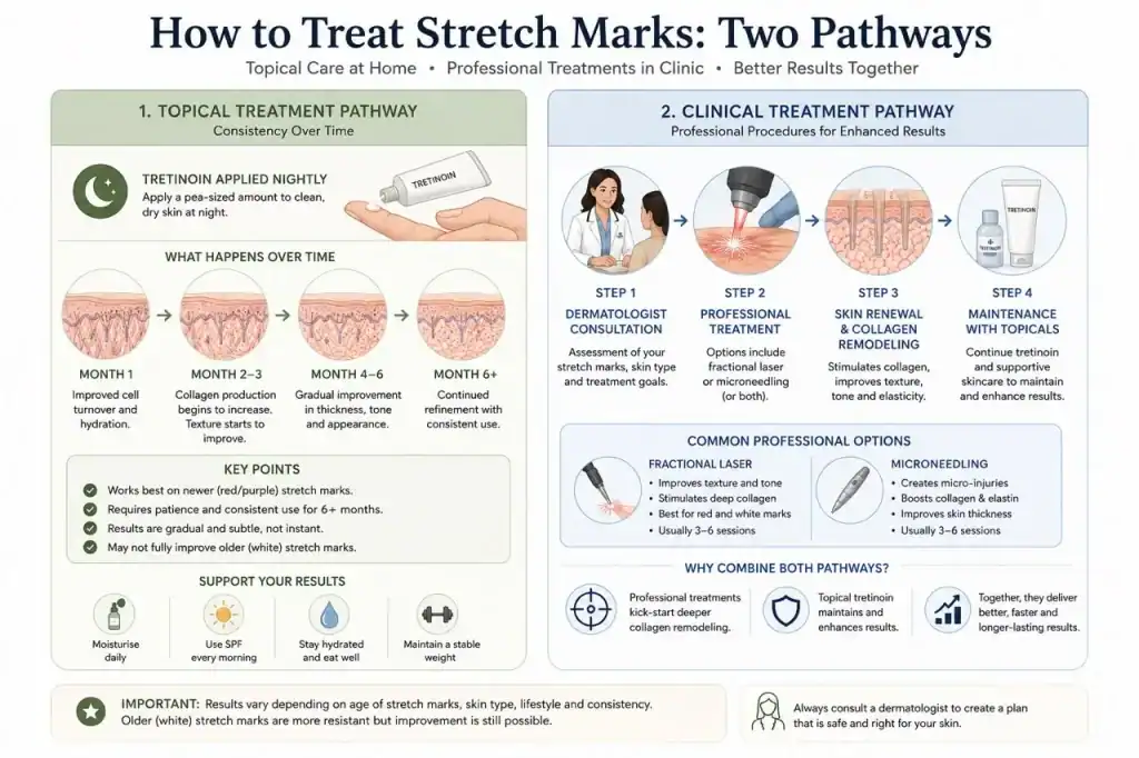 Clinical pathway illustration: topical vs clinical treatment route